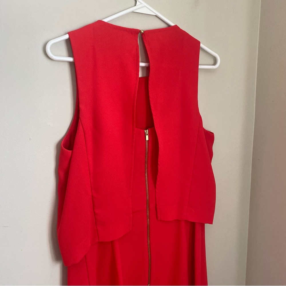 BANANA REPUBLIC Crepe Cut Out Dress bright red Size 6 TALL Wedding Spring - Picture 5 of 10